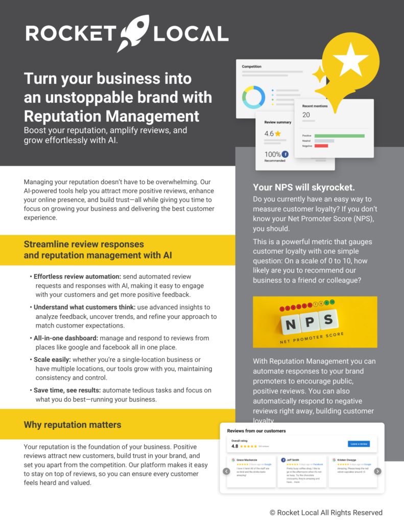 Rocket Local Reputation Product Sheet