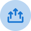 Escalation icon on blue