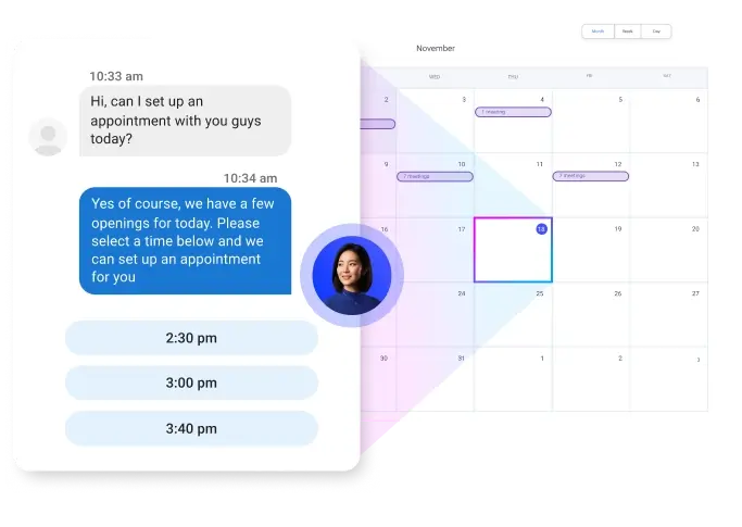 Inside Salesperson booking appointment for lead