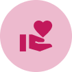 Support icon on pink
